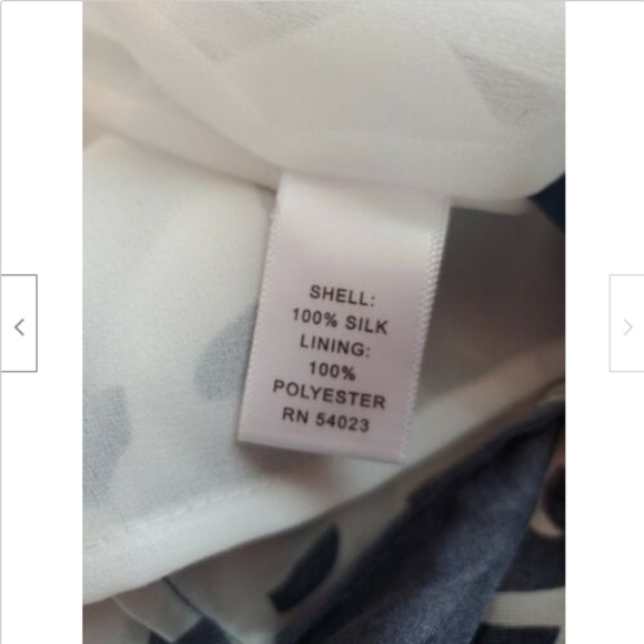 Banana Republic Dress 4 Silk Blue White Midi Lined - Picture 7 of 7